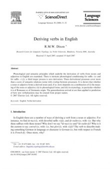 Deriving verbs in English