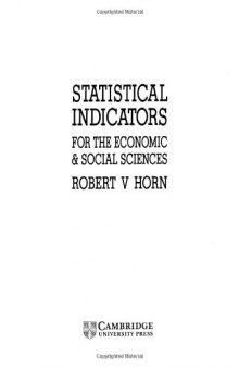Statistical Indicators: For the Economic and Social Sciences