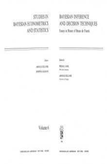 Bayesian Inference and Decision Techniques: Essays in Honor of Bruno De Finetti