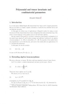 Polynomial and tensor invariants and combinatorial parameters