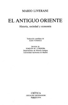 El Antiguo Oriente Historia Sociedad y Economía  Spanish