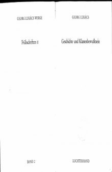 Georg Lukács Werke, Band 2: Frühschriften II. Geschichte und Klassenbewußtsein  