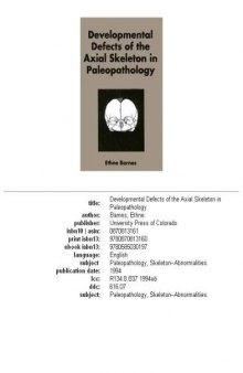 Developmental defects of the axial skeleton in paleopathology
