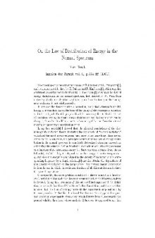 On Law of Distribution of Energy in Normal Spectrum