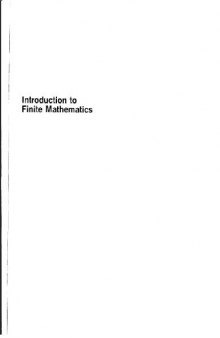 Introduction to finite mathematics