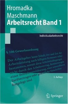 Arbeitsrecht Band 1: Individualarbeitsrecht, 3.Auflage  GERMAN