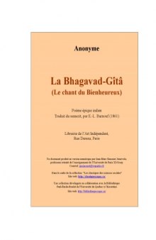 La Bhagavad-Gita (le Chant du Bienheureux)