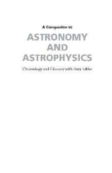 A Companion To Astronomy And Astrophysics