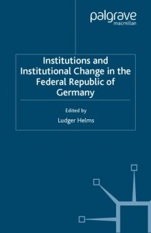 Institutions and institutional change in the Federal Republic of Germany