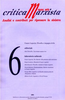 «Critica Marxista» 6/1993. Cesare Luporini filosofia e impegno civile