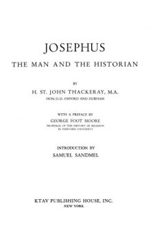 Josephus: The Man and the Historian (2nd edition with new introduction)