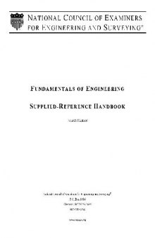 Fundametals of Engineering Supplied Reference Handbook