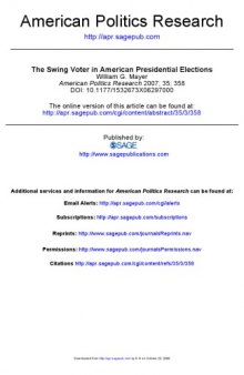 The Swing Voter in American Presidential Elections