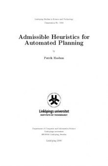 Admissible heuristics for automated planning