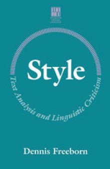Style: Text Analysis and Linguistic Criticism