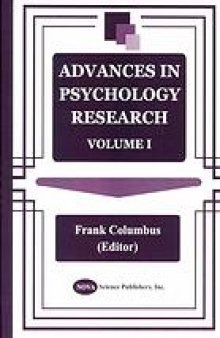 Advances in psychology research.Volume 70