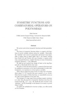 Symmetric functions and combinatorial operators on polynomials