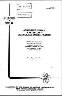 Assessing Human Reliability in Nuclear Powerplants (csni83-75)