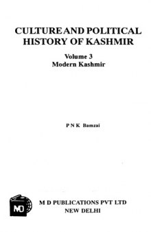 1994 Culture and Political History of Kashmir vol 3 Modern Kashmir