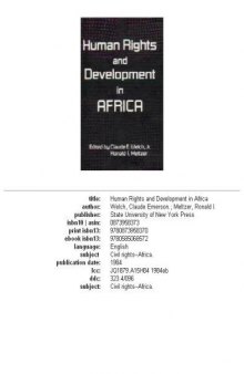 Human Rights and Development in Africa