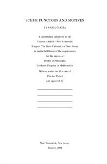 Schur functors and motives [PhD thesis]
