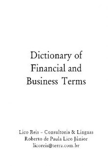 Dictionary of financial and business terms