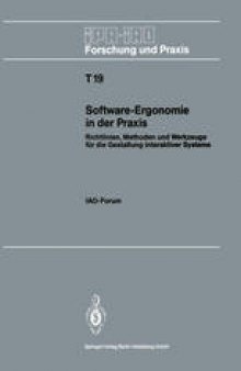 Software-Ergonomie in der Praxis: Richtlinien, Methoden und Werkzeuge für die Gestaltung interaktiver Systeme