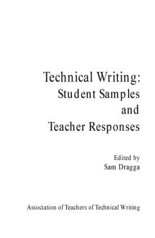 Technical Writing Student Samples and Teacher Responses