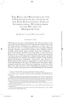 The Role and Relevance of the UN Convention on the Law of the Non-Navigational Uses of International Watercourses to the EU and its Member States
