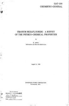 Uranium hexafluoride : a survey of the physico-chemical properties