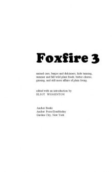 Foxfire Book 3 on Primitive Survival
