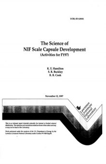 NIF - Science of Scale Capsule Development
