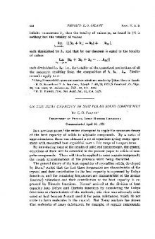 On the Heat Capacity of Non-Polar Solid Compounds