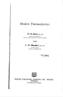 Modern Thermoelectrics