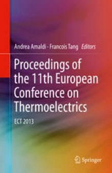 Proceedings of the 11th European Conference on Thermoelectrics: ECT 2013