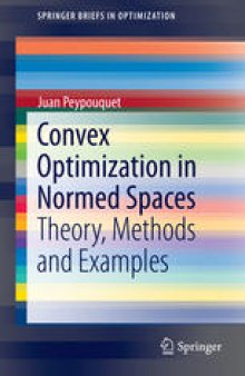 Convex Optimization in Normed Spaces: Theory, Methods and Examples