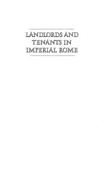 Landlords and tenants in imperial Rome