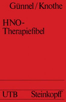 HNO-Therapiefibel: Für die Bedürfnisse in der Bundesrepublik Deutschland bearbeitet