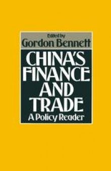 China’s Finance and Trade: A Policy Reader