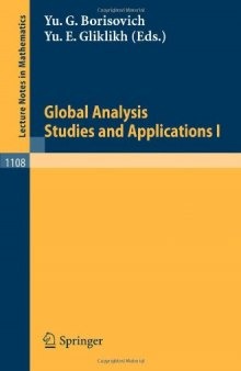 Global Analysis - Studies and Applications I