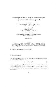 Single-peaks for a magnetic Schrödinger equation with critical growth