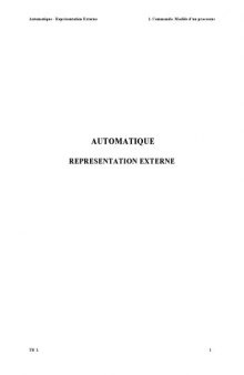 Automatique : représentation externe