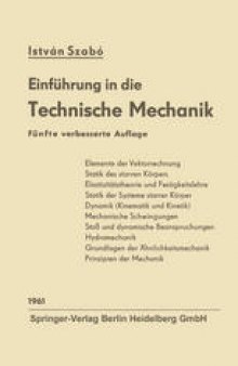 Einführung in die Technische Mechanik: Nach Vorlesungen