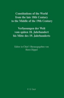 Deutsche Verfassungsdokumente 1806-1849, Volume 3, Part IV , Hessen-Kassel, Mecklenburg-Strelitz