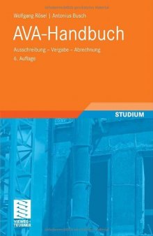 AVA-Handbuch : Ausschreibung - Vergabe - Abrechnung