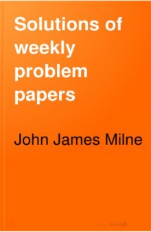 Solutions of Weekly Problem Papers 
