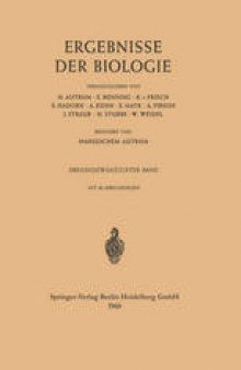 Ergebnisse der Biologie: Dreiundzwanzigster Band