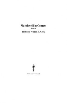 Machiavelli in Context -  the Teaching Company Great Courses Philosophy and Intellectual History