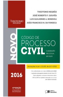 Novo Código de Processo Civil e Legislação Processual em Vigor
