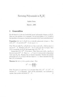 Factoring Polynomials in F_p[X]